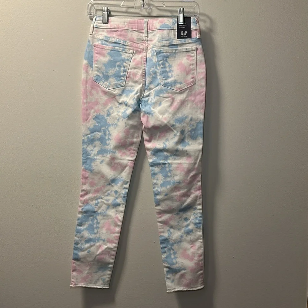 Gap Girls Pink/Blue Tie Dye High Stretch Ankle Jegging Sz 14 NWT
